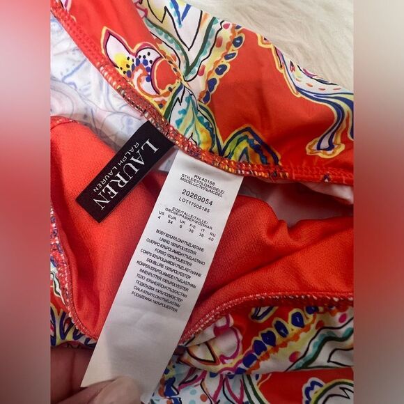 NWT Lauren Ralph Lauren MULTI PAISLEY Ruffle Skirted Hipster Bikini Swim Bottom - Picture 5 of 6